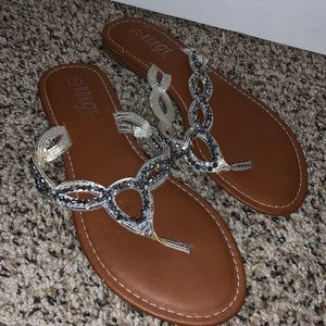 Sparkly flat sandals